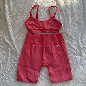 Gymshark Coral Sports Bra and Leggings Set